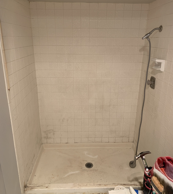 Tile shower before